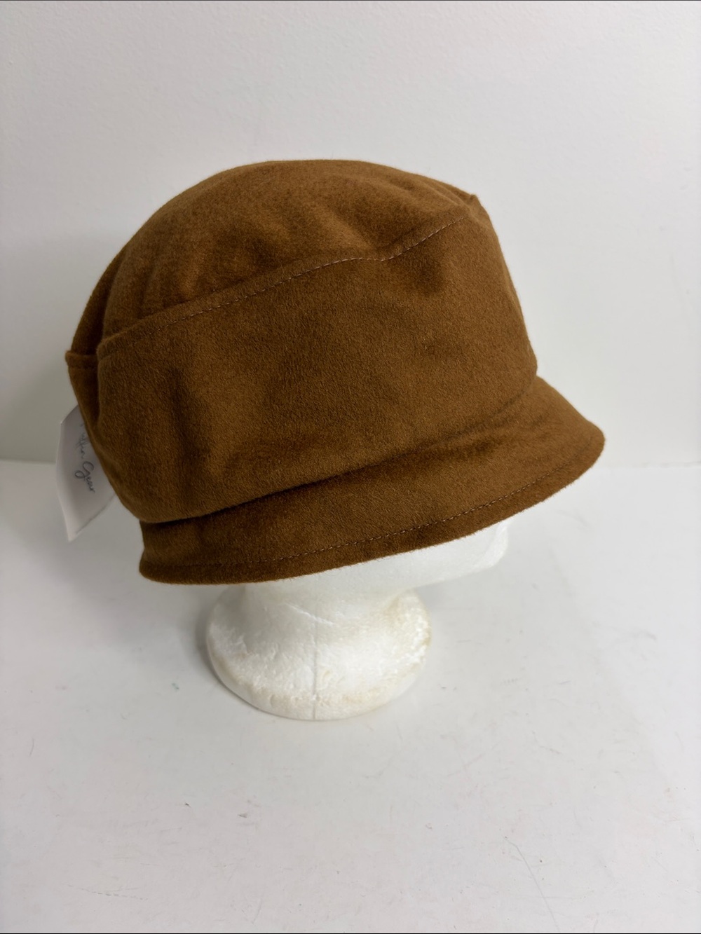 New Puffin Gear Hat Womens Medium Warm Brown Wool Flannel Soft Pillbox Canada